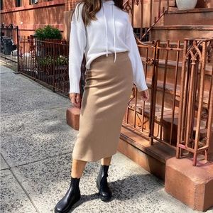 Babaton Johan Dark Grey Wool Skirt